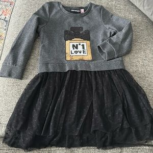 5T Bloomies Girl Gray & Black Tutu Dress With Sequined Perfume Bottle